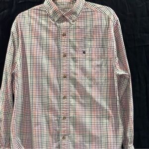 2/$20 Carhartt Men's Checkered Button Down Shirt - Red, Blue, White